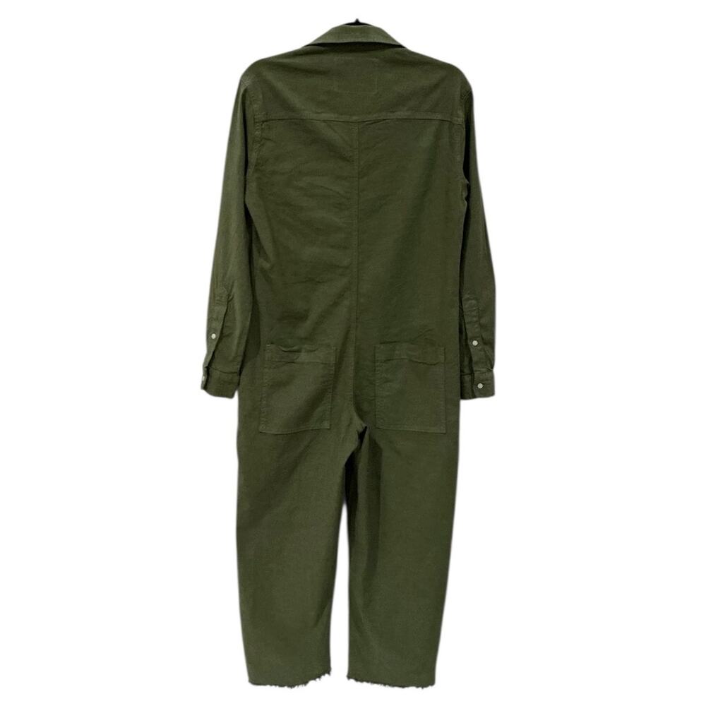 Frank & Eileen Northern Ireland Italian Performance Linen Jumpsuit Army Green XS - Picture 8 of 13